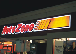 Auto Zone Sign at Night